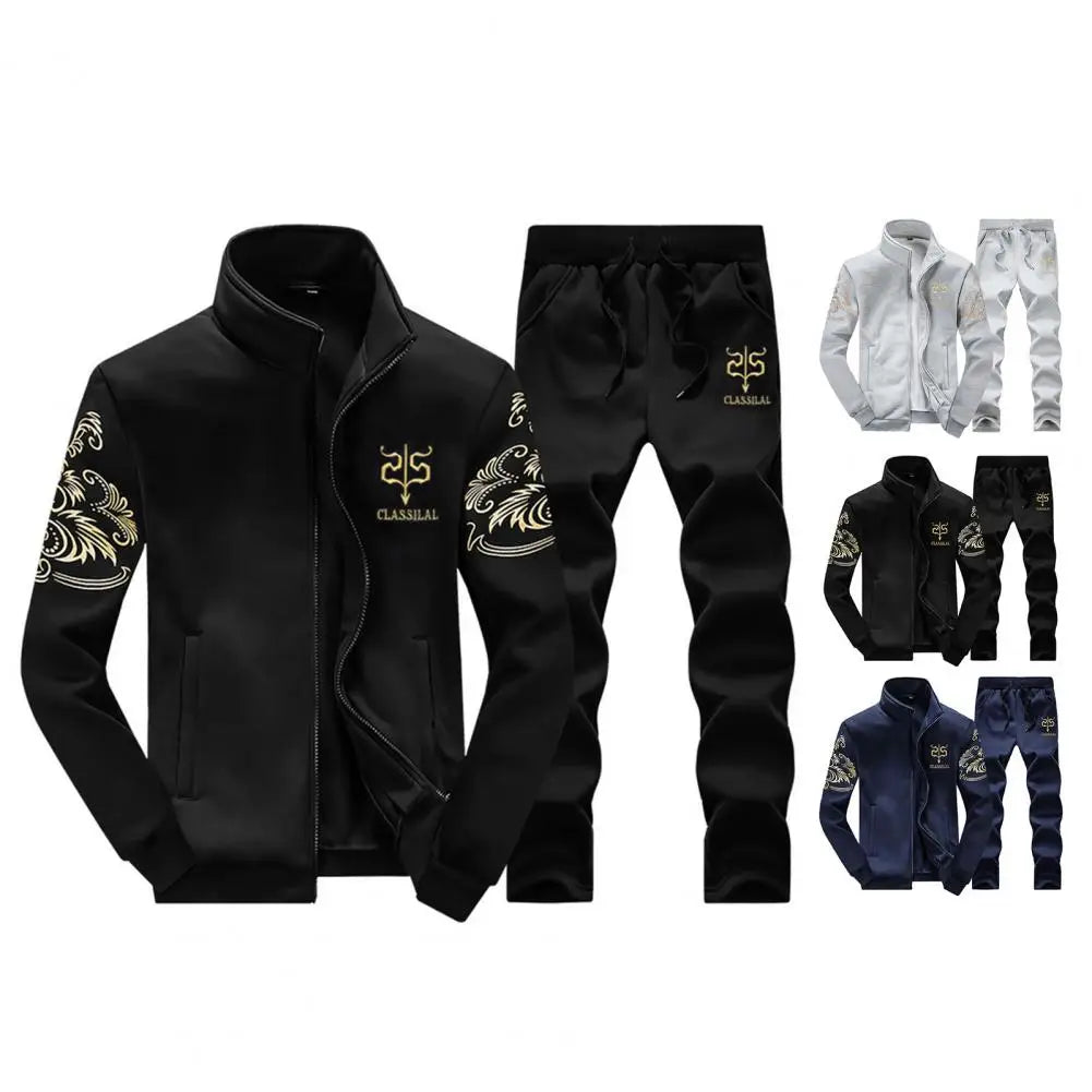 Men's Zipper Sweatshirt Set