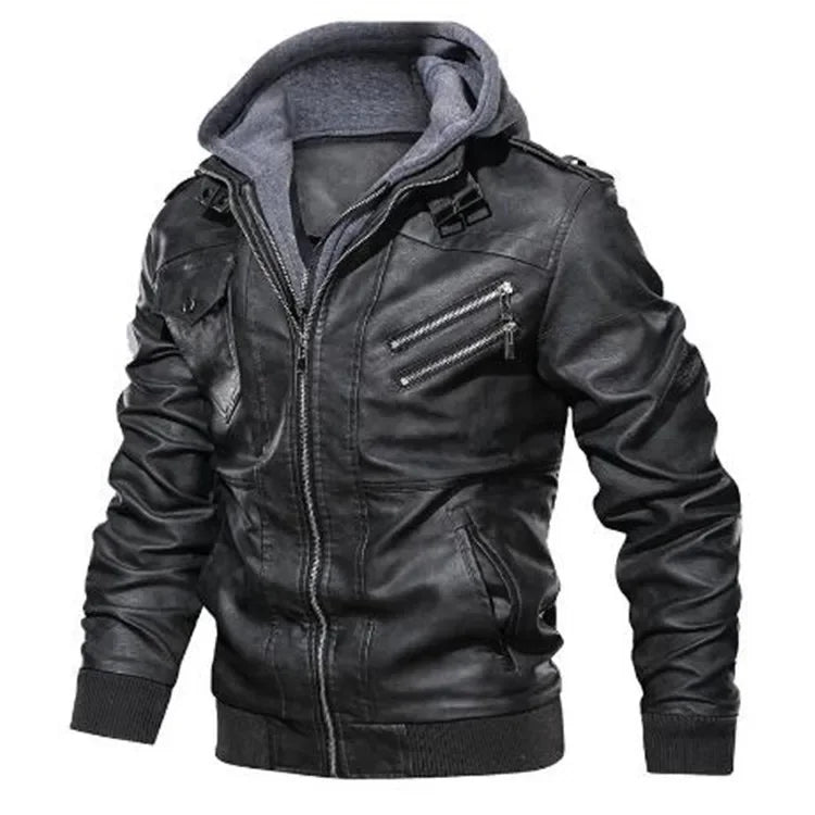 New Fashion Men's Leather Motorcycle Jacket