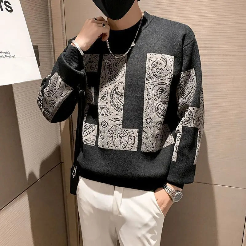 Man Clothes Letter Knitted Sweaters