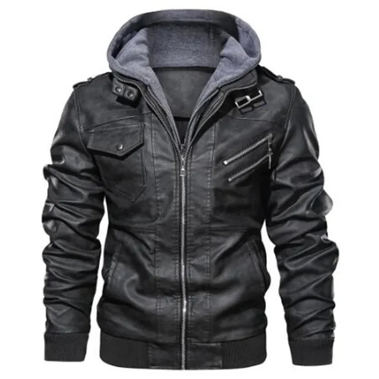 New Fashion Men's Leather Motorcycle Jacket