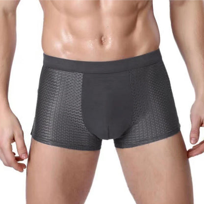 4 Pieces Men's Antibacterial Bamboo Boxers Stretchy Microfiber Boxers