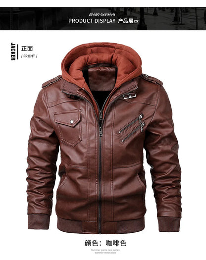 New Fashion Men's Leather Motorcycle Jacket