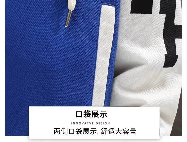 Hooded Jacket Pants Set Men INS Hip Hop