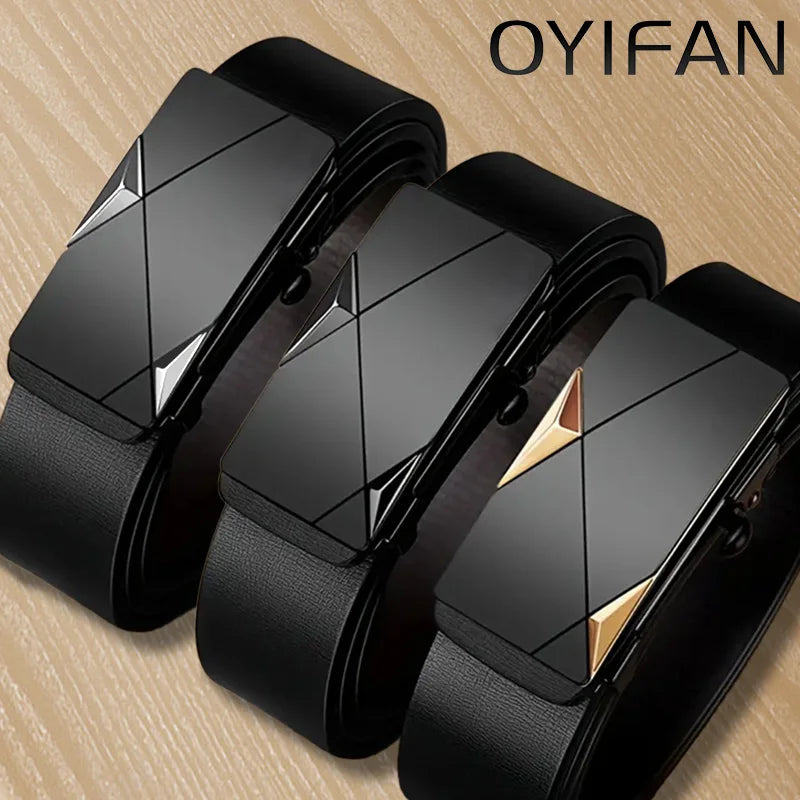 OYIFAN Genuine Leather Belt -Automatic Buckle