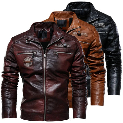 Men's leather jacket Brown