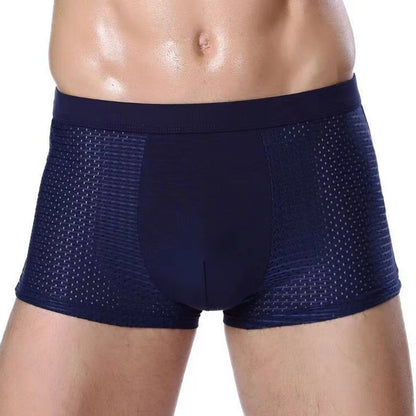 4 Pieces Men's Antibacterial Bamboo Boxers Stretchy Microfiber Boxers