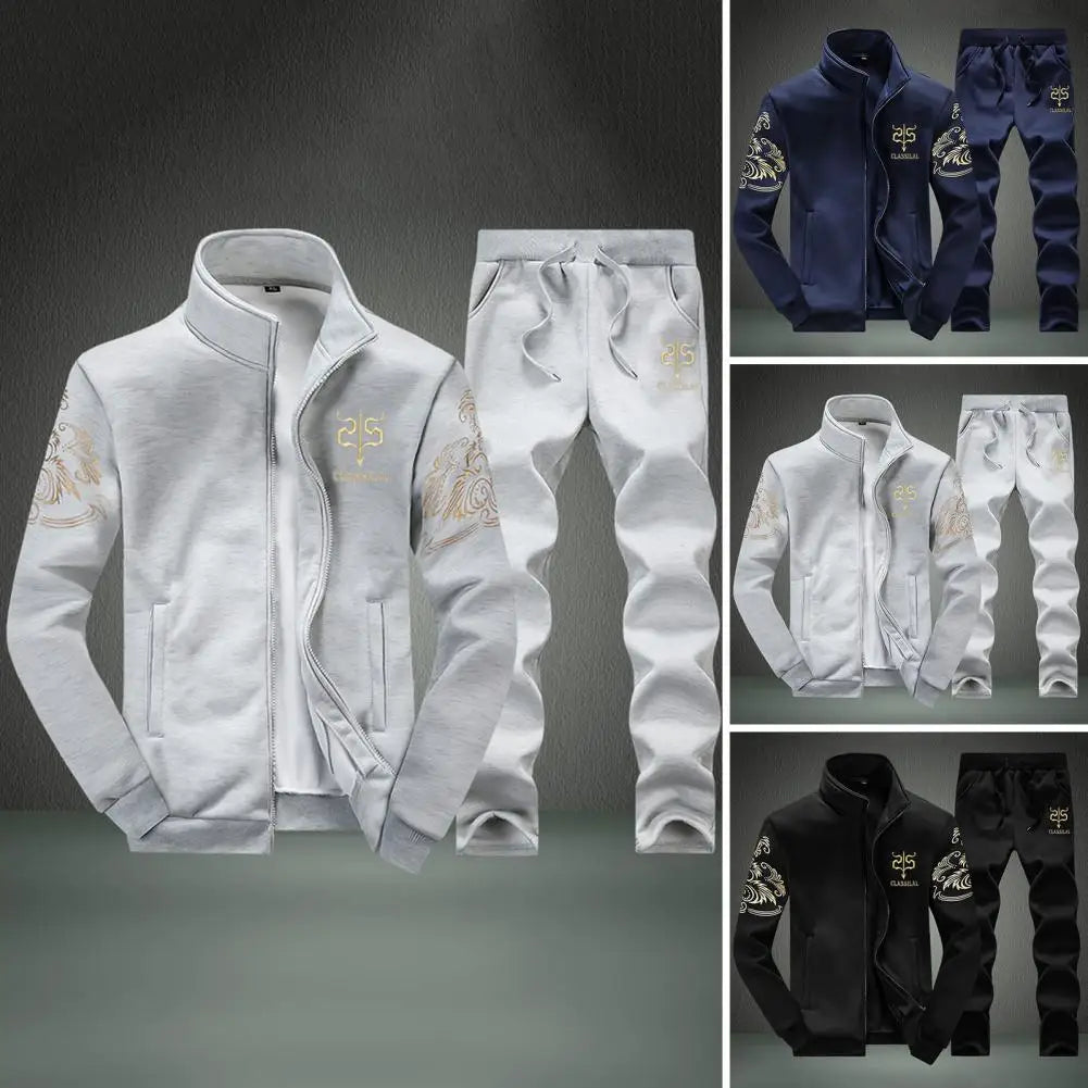 Men's Zipper Sweatshirt Set