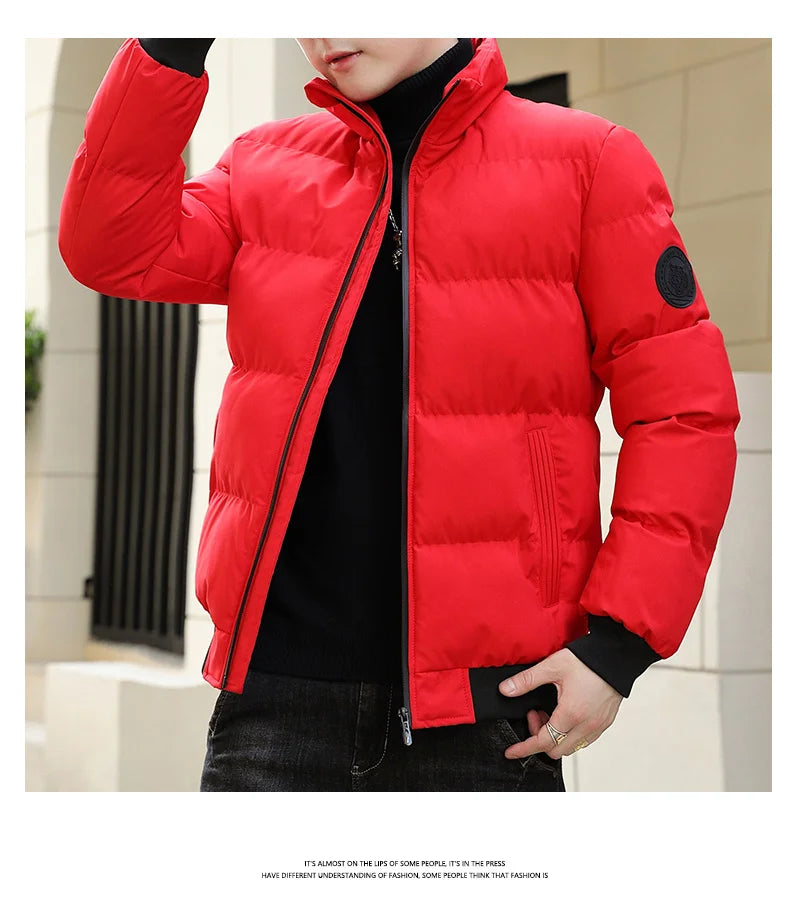 Thick Jacket Men's Short Cold-proof Red