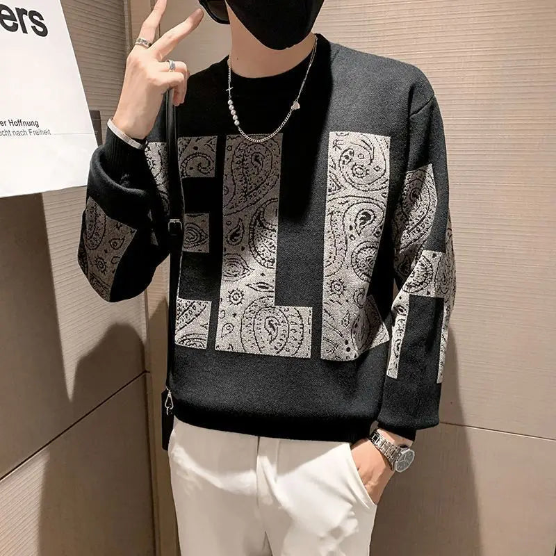 Man Clothes Letter Knitted Sweaters