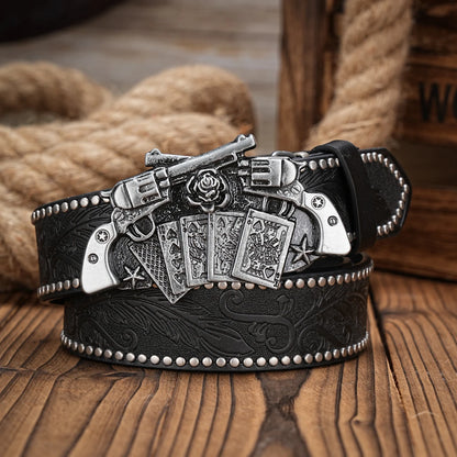 Men's biker belt Vintage Black