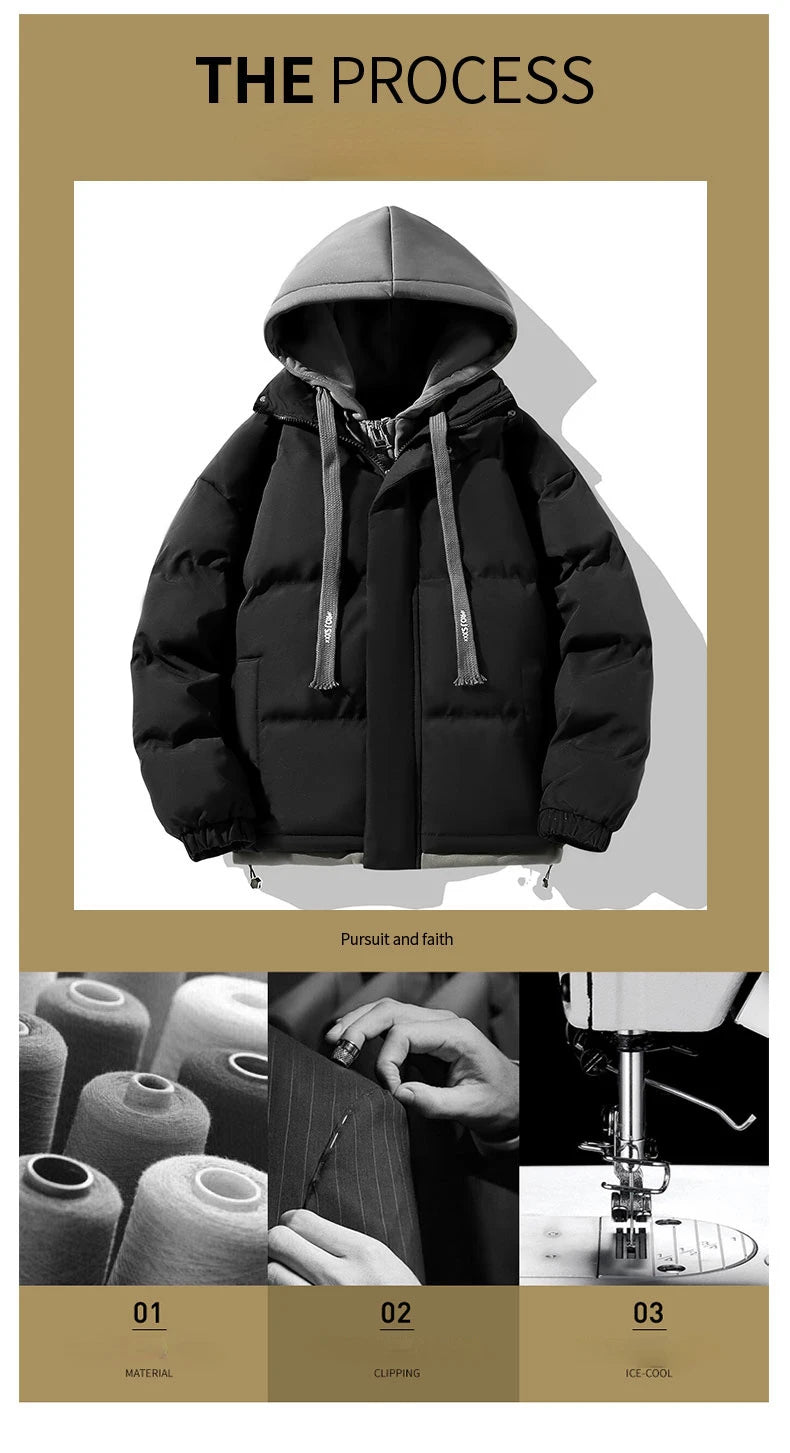 Men Hooded Cotton Coat